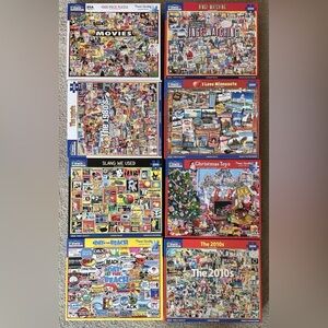 White Mountain puzzles. Lot of 8
1,000 pieces each